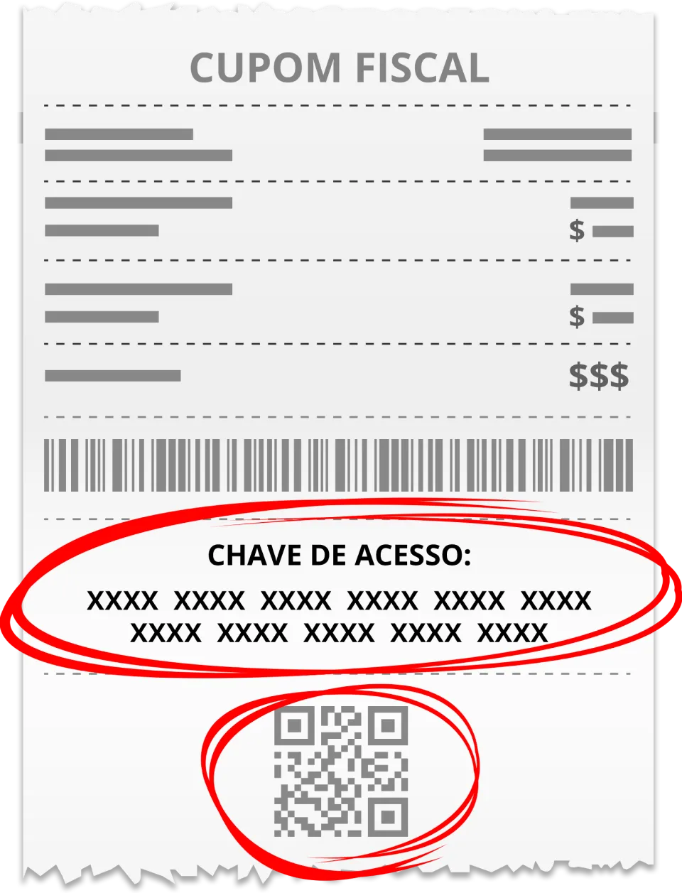 Exemplo chave cupom fiscal