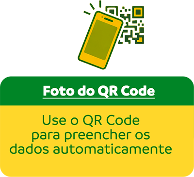 Foto do QR Code: use o QR Code para preencher os dados automaticamente